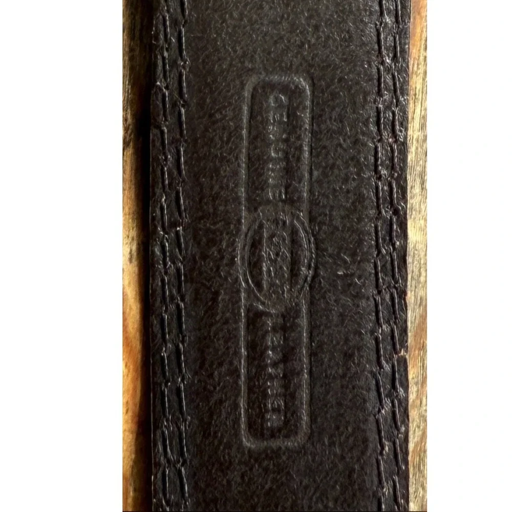 Vintage Y2K Fossil Genuine Leather Metallic Patchwork Belt  Bronze Gold Silver‎